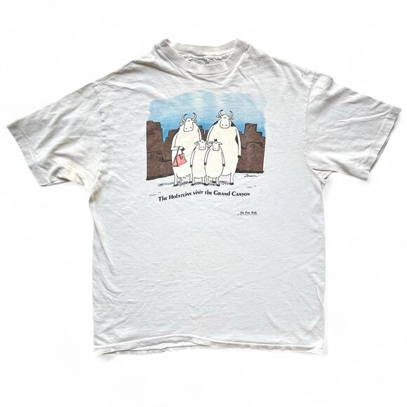 Vintage The Far Side Holsteins Visit Grand Canyon Cow 80 Obscure Tourist T Shirt - Picture 1 of 10